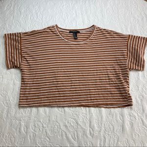 Forever 21 Medium Brown Striped Crop top